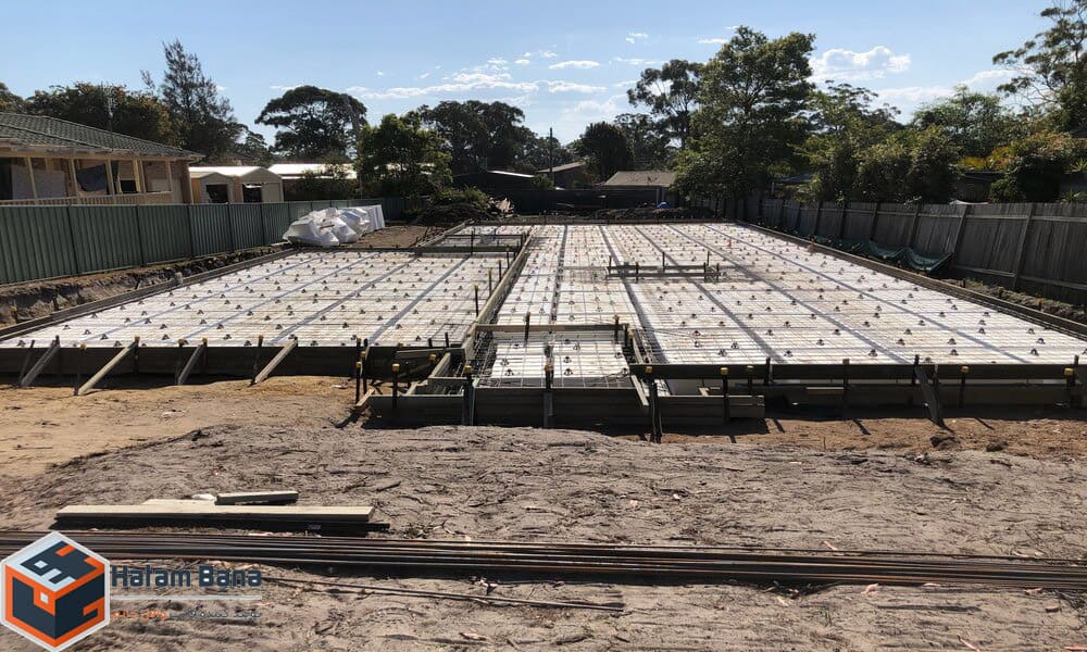 تصویری از حین اجرای سقف وافل